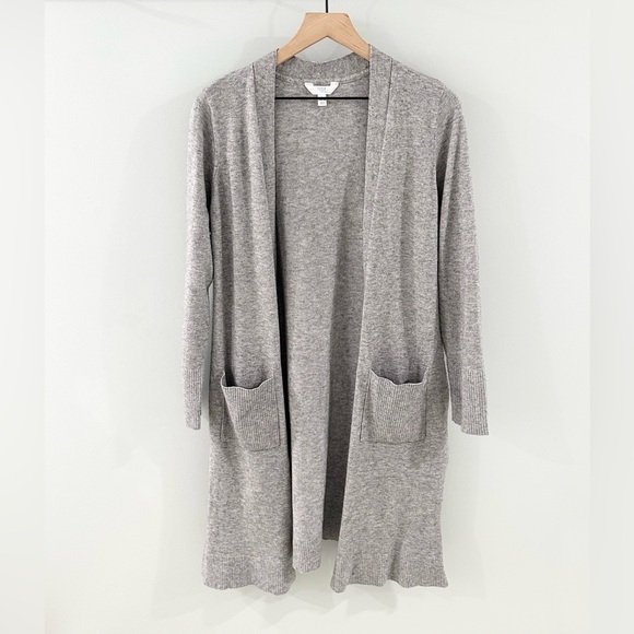 Time and Tru Women’s Open Front Long Line Cardigan Gray Size Large (12-14) - Picture 2 of 6